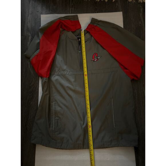 Champion Grey/Red Windbreaker Jacket L Gray/Red Activewear Athleisure Casual - Picture 7 of 12